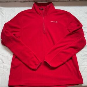Avalanche Men's Red Quarter-Zip Fleece Pullover Jacket Mid-Weight Outdoor Layer